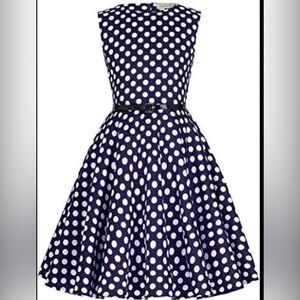 Kate Kasin Navy and White Polka Dot Kids Dress